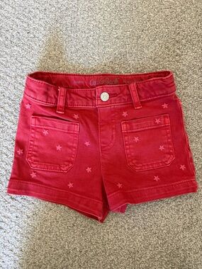 Cat & Jack Red Star Print Girls' Denim Shorts